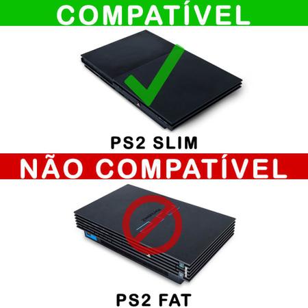 Imagem de Skin Compatível PS2 Slim Adesivo - Fibra de Carbono Preto