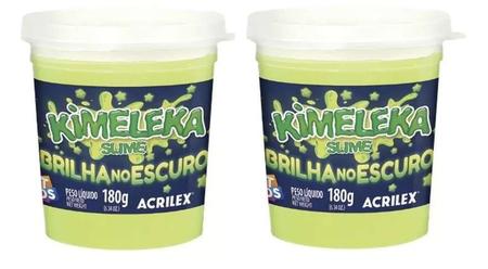 Imagem de Slime Kimeleka Brilha no Escuro 180g Art Kids Kit 2 Unidades