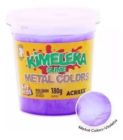 Imagem de Slime Kimeleka Metal Colors 180g Art Kids Caixa com 6 Potes