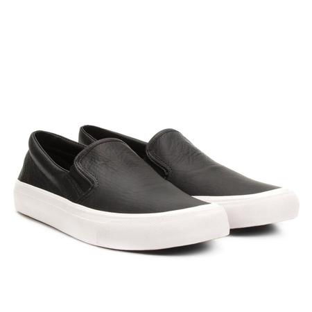 Converse slip on best sale couro