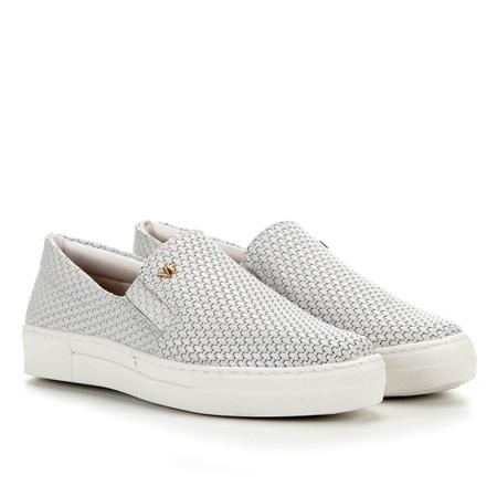 Slip On Couro Verofatto Textura Tress Feminino Slipper Slip