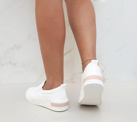 Imagem de Slip On Tênis Feminino Iate Calce Fácil C/Elastico Branco