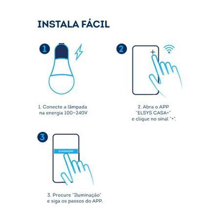 Imagem de Smart Lâmpada LED EPGG17 Colorida Inteligente 10W com WiFi Elsys Bivolt