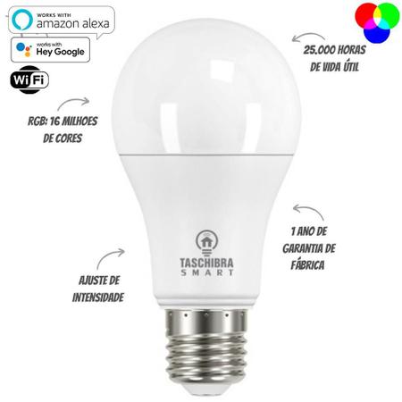 Imagem de Smart Lampada Wi-Fi Led Taschibra 6W Bolinha G45