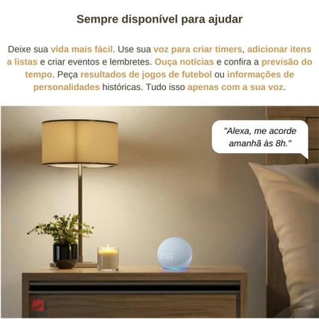 Echo Dot 5 Geração Relógio E Smart Speaker Branca -  - Smart Speaker  / Caixa de Som - Magazine Luiza