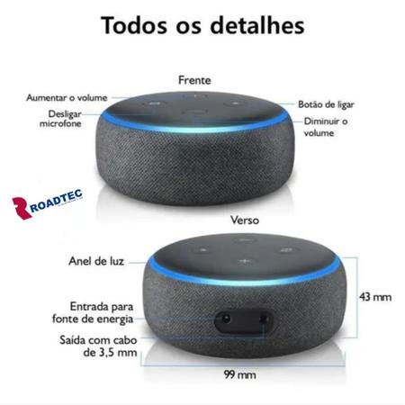 Smart Speaker  com Alexa Preto - ECHO DOT 3 Geração - Smart Speaker /  Caixa de Som - Magazine Luiza