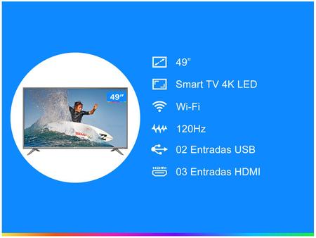 Imagem de Smart TV 4K LED 49” Semp SK6200 Wi-Fi HDR