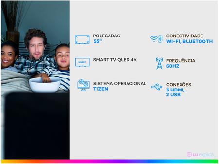 Imagem de Smart TV 4K QLED 55” Samsung Q60TA Wi-Fi Bluetooth