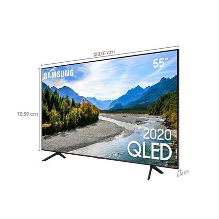 Imagem de Smart TV 4K QLED 55 Samsung QN55Q60TAGXZD Borda UltraFina Wi-Fi Bluetooth 4 HDMI 2 USB