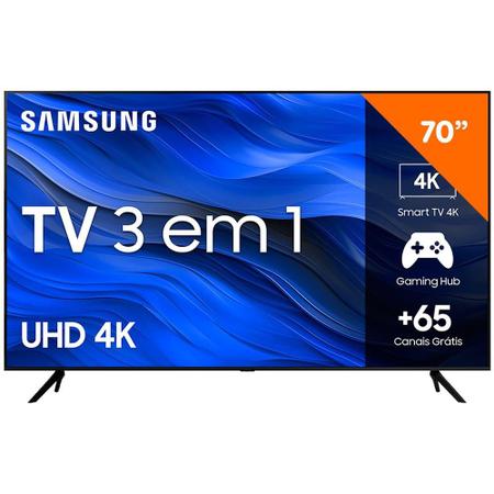 Smart TV 70 polegadas Samsung UHD Crystal 4K Gaming Hub, UN70CU7700 ...