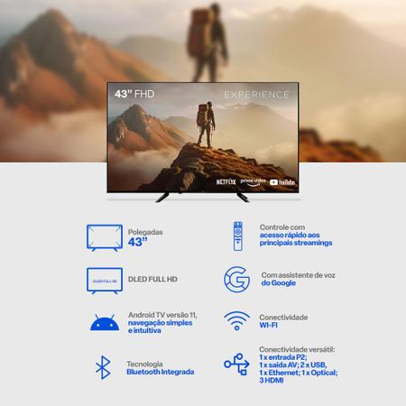 Smart TV Dled 43” FHD Multi Android 11 3HDMI 2USB - TL046M - Ibyte