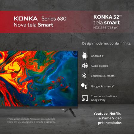 Imagem de Smart TV LED 32" Design sem bordas, Google Assistant e Android TV com Bluetooth Konka KDG32 