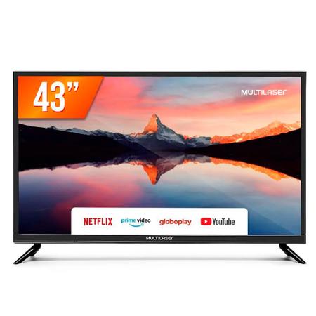 Imagem de Smart TV LED 43" Full HD Multilaser TL012 3 HDMI 2 USB WiFi e Conversor Digital