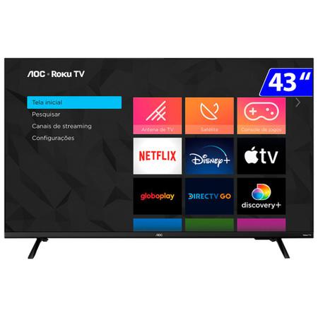 Imagem de Smart Tv LED 43 Polegadas Full HD Wi-Fi USB HDMI Roku AOC