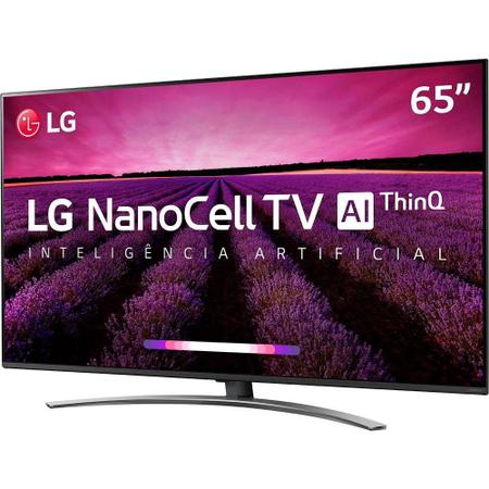Imagem de Smart TV LED 65" UHD 4K LG 65SM8100 Inteligência Artificial ThinQ AI NanoCell 4 HDMI 2 USB