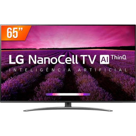 Imagem de Smart TV LED 65" UHD 4K LG 65SM8100 Inteligência Artificial ThinQ AI NanoCell 4 HDMI 2 USB