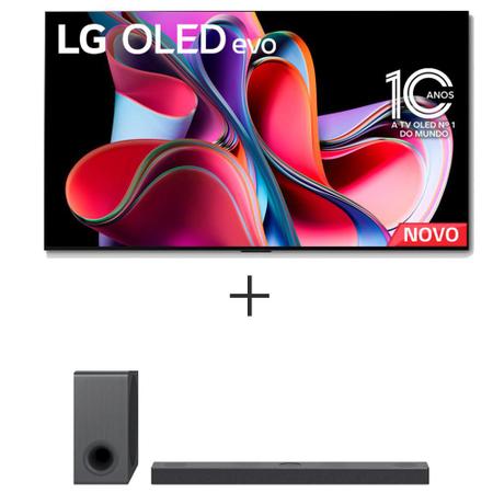 Imagem de Smart TV LG 4K OLED 65" Polegadas OLED65G3 Evo Gallery Edition + Soundbar LG S90QY 5.1.3 Canais 570W Imax Enhanced