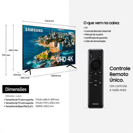Imagem de Smart TV Samsung 43 Polegadas 4K Wi-Fi Tizen Crystal Comando de Voz UN43CU7700GXZD