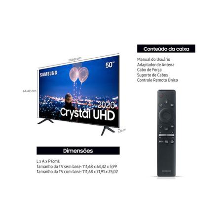 Imagem de Smart Tv Samsung 50 Polegadas 4K UHD Crystal UN50TU8000GXZD