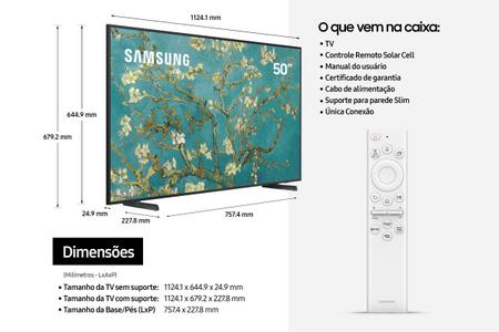 Imagem de Smart TV Samsung 50" QLED 4K The Frame 50LS03B Tela Matte, Design slim, Suporte de parede slim incluso