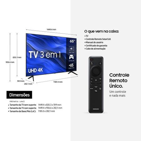 Imagem de Smart TV Samsung 65" UHD 4K 65CU7700 2023, Processador Crystal 4K, Gaming Hub Tela sem Limites