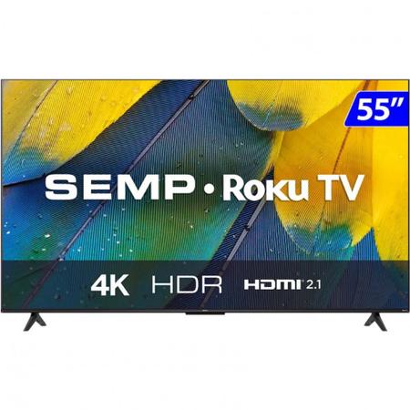Imagem de Smart TV Semp LED 55 Polegadas 4K UHD Wi-Fi Roku HDR 55RK8600