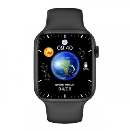 Smart Watch Séries 8 Relógio W28 Masculino Feminino Siri Bluetooth Troca  Foto Pulseira 45mm C/Nf - Preto