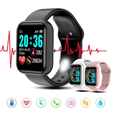 Smart Watch Y68 D20 Preto Rel gio Inteligente Br Barato Envio J