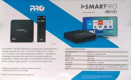 Imagem de Smartbox Wifi 4k  PROSB-2000/2GB Proeletronic - Certificado Anatel