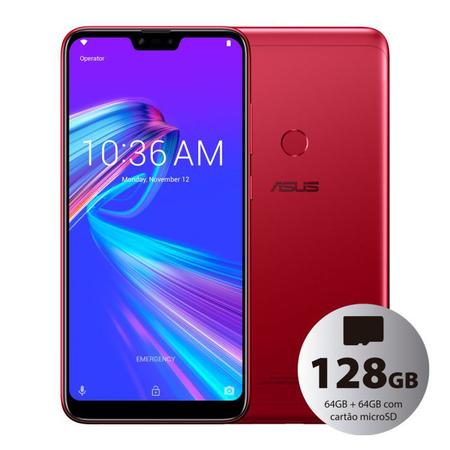 Imagem de Smartphone Asus Zenfone Shot Plus 128GB (64GB + 64GB de Cartão MicroSD) Vermelho Octa-Core 4GB de RAM Tela 6,2 Câm.Tripla + Selfie 8MP