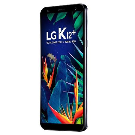 Imagem de Smartphone LG K12+, Dual Chip, Preto, Tela 5.7", 4G+WiFi, Android 8.1, Câm Traseira 16MP e Frontal 8MP,32GB