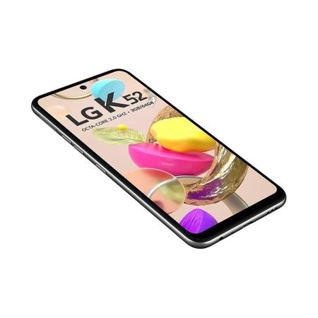 Imagem de Smartphone LG K52 LMK420BMW, Cinza, Tela de 6.59", 4G+Wi-Fi, And. 10, Câm. Tra. de 13+5+2+2MP e Frontal de 8MP, 64GB