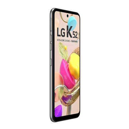 Imagem de Smartphone LG K52 LMK420BMW, Cinza, Tela de 6.59", 4G+Wi-Fi, And. 10, Câm. Tra. de 13+5+2+2MP e Frontal de 8MP, 64GB