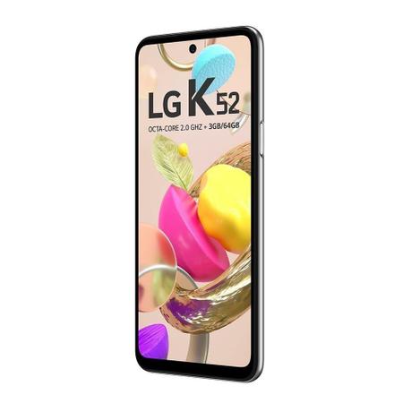 Imagem de Smartphone LG K52 LMK420BMW, Cinza, Tela de 6.59", 4G+Wi-Fi, And. 10, Câm. Tra. de 13+5+2+2MP e Frontal de 8MP, 64GB