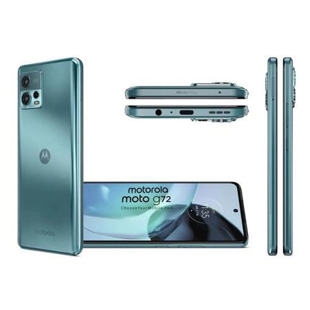 Imagem de Smartphone Motorola Moto G72 Azul 128gb 6gb com Relogio Smart e Fone Bluetooth