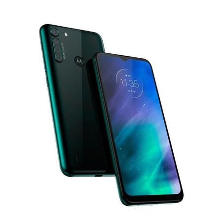 Imagem de Smartphone Motorola One Fusion Verde Esm., Tela 6.5", Câm.Traseira 48 + 8 + 5 + 2 MP, Frontal 8MP, 128GB