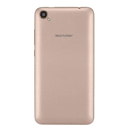 Imagem de Smartphone Multilaser MS50L 3G Quad Core Android 7.0 Cam 2/8Mp 8GB 5" Branco/Dourado NB707