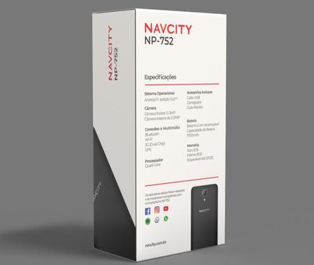 Imagem de Smartphone Navcity NP-752 Preto - Android 11 e Dual Chip
