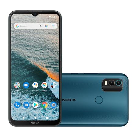 Imagem de Smartphone Nokia C21 Plus 4G 128GB Tela HD+ 6,5” Câm Dupla 13MP Android Bateria de 2 dias de duração + Capa/Película/Fone/Carregador - Azul - NK097