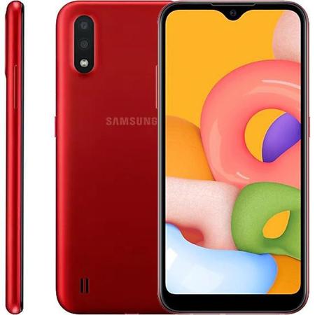 Imagem de Smartphone Samsung Galaxy A01, 5,7”, 32 GB, Câmera Dupla, Vermelho