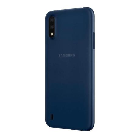 Imagem de Smartphone Samsung Galaxy A01, Azul, Tela 5.7", 4G+Wi-Fi, Android, Câm Traseira 13+2MP e Frontal 5MP, 32GB