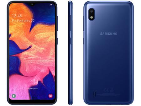 Smartphone Samsung Galaxy A10 32GB Azul 4G - 2GB RAM 6,2” Câm. 13MP + Câm.  Selfie 5MP - Galaxy A10 - Magazine Luiza