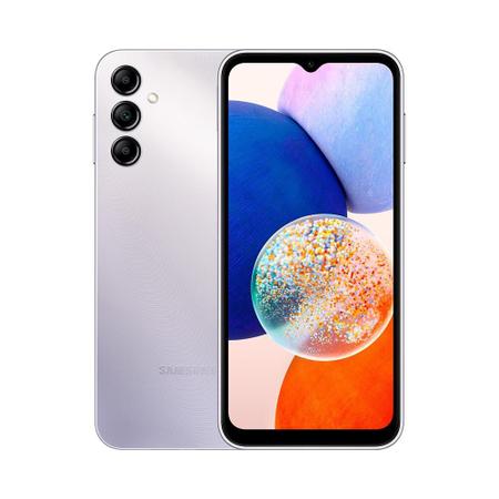 Smartphone Samsung Galaxy A14, 4G, 128GB, 4GB RAM, Octa Core, Câmera Tripla  de 50MP, Tela de 6.6, Prata - SM-A145MZSRZTO - Galaxy A14 - Magazine Luiza