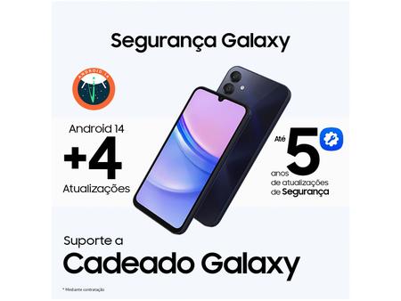 Imagem de Smartphone Samsung Galaxy A15 6,5" 128GB Azul Escuro 4G 4GB RAM Câm. Tripla 50MP + Selfie 13MP 5000mAh Dual Chip