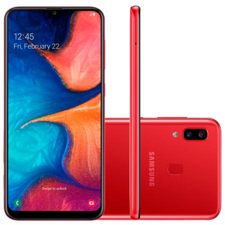 Imagem de Smartphone Samsung Galaxy A20 32GB Dual Chip 4G Tela 6,4" Câmera 13MP e 5MP Frontal 8MP Android 9.0 Vermelho