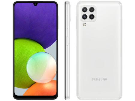 Imagem de Smartphone Samsung Galaxy A22 128GB Branco 4G 4GB RAM Tela 6,4” Câm. Quádrupla + Selfie 13MP