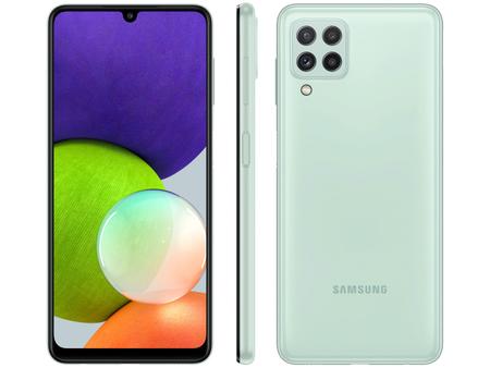 Imagem de Smartphone Samsung Galaxy A22 128GB Verde 4G - 4GB RAM Tela 6,4” Câm. Quádrupla + Selfie 13MP