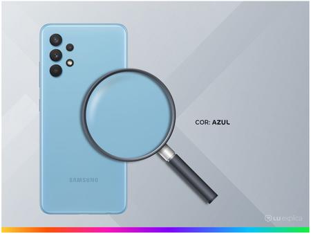 Imagem de Smartphone Samsung Galaxy A32 128GB Azul 4G 4GB RAM Tela 6,4” Câm. Quádrupla + Selfie 20MP
