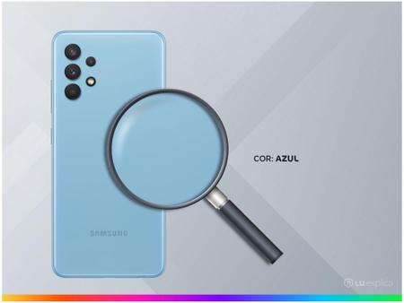 Imagem de Smartphone Samsung Galaxy A32 128GB Azul 4G - 4GB RAM Tela 6,4” Câm. Quádrupla + Selfie 20MP