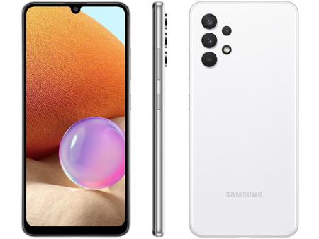 Imagem de Smartphone Samsung Galaxy A32 128GB Branco 4G - 4GB RAM Tela 6,4” Câm. Quádrupla + Selfie 20MP